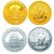 2012年中国银行成立100周年熊猫加字金银套币（1/4盎司金+1盎司银）