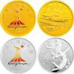 2010年第16届亚运会第2组彩色金银纪念币（1/4盎司纯金+1盎司纯银）