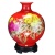 喜慶中國紅鑲金牡丹花瓶