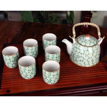 景德镇陶瓷器 7头大提梁壶茶壶茶盘整套装大号过滤茶杯