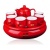 中國紅瓷福如東海茶具套裝