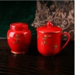 醴陵红瓷茶杯