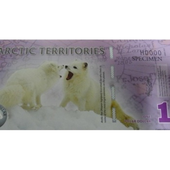 北极币1元塑料钞 北极熊纪念钞