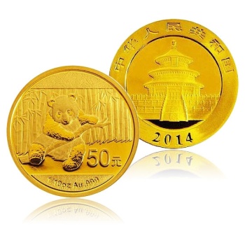 2014年熊猫金币 1/10盎司 圆形金币