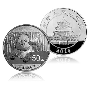 2014年熊猫银币 5盎司 圆形精制银币
