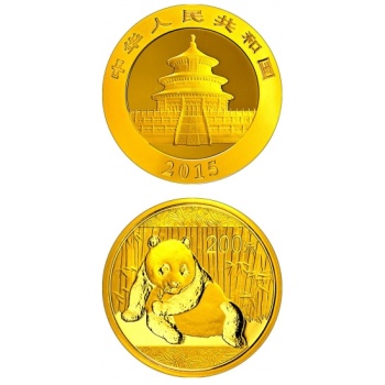 2015年1/2盎司熊猫金币 15年二分之一盎司金猫  熊猫金银币