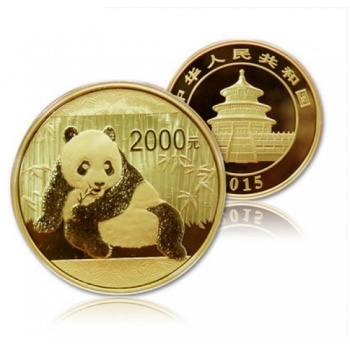 2015年5盎司熊猫金币 15年五盎司金猫 熊猫金银币