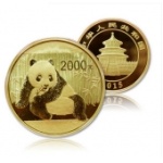 2015年5盎司熊猫金币 15年五盎司金猫 熊猫金银币