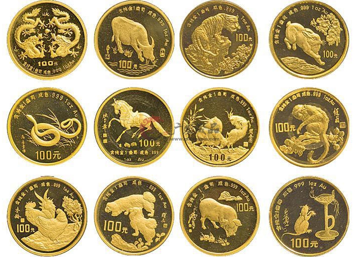 1997-2008年十二生肖1/10盎司本金套币（12枚）