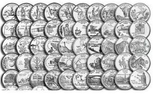 美国州币56枚大全套（50州+6个特区）25美分纪念硬币