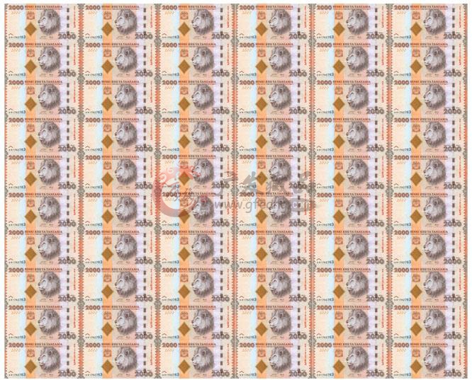 坦桑尼亚整版钞坦桑尼亚60连体钞