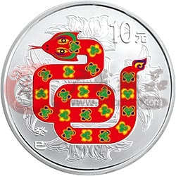 2013蛇年金银币 生肖扇形+彩银套币（2*1盎司）