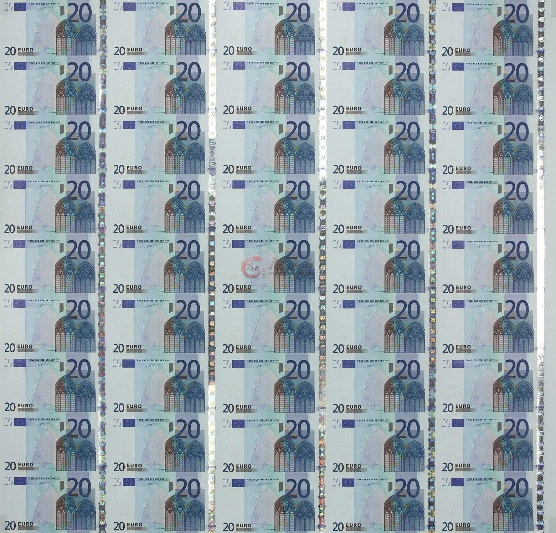 20 Euro 45连体整版钞（欧元）