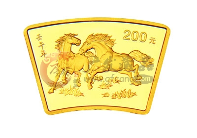 2002年壬午马年生肖扇形1/2盎司金币