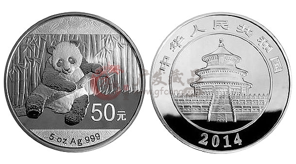 2014年熊猫银币 5盎司