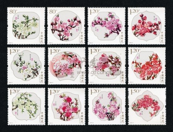 中国发行过几套桃花邮票？
