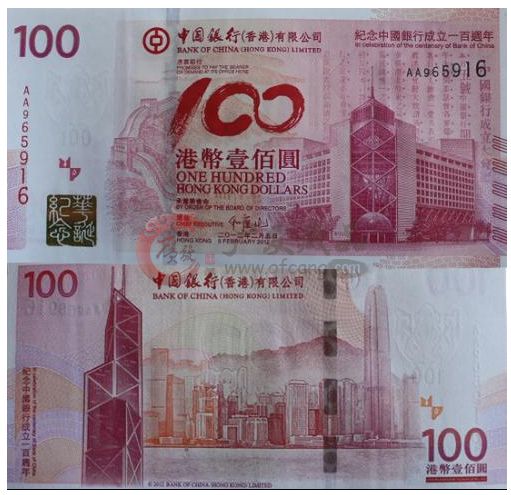 中国银行纪念钞的行情投资分析