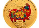 鉴赏2019中国己亥（猪）年3克圆形彩色金币