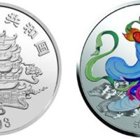 中国民间神话故事3组1盎司彩色银币（洛神）