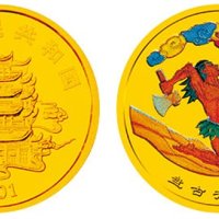 中国民间神话故事1组1/2盎司彩色金币（盘古开天地）