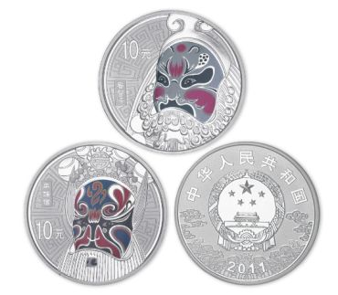 京剧脸谱金银币