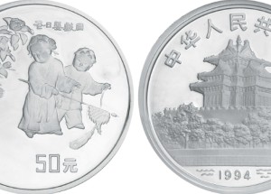 嬰戲圖5盎司銀幣發(fā)行數(shù)量少，在市場上有價無市