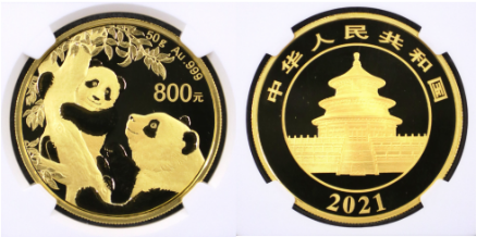 2022年熊猫金币50克图片