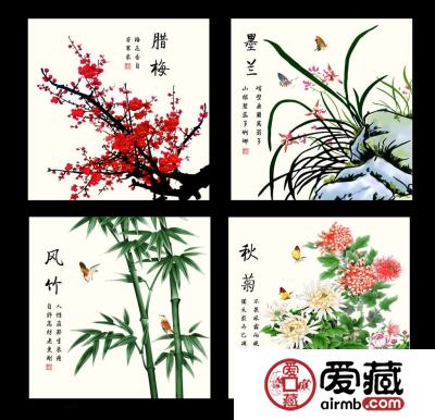 梅兰竹菊字画鉴赏梅兰竹菊字画图片赏析